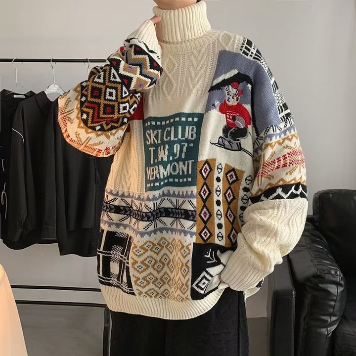 Warmer knitted sweater with turtleneck