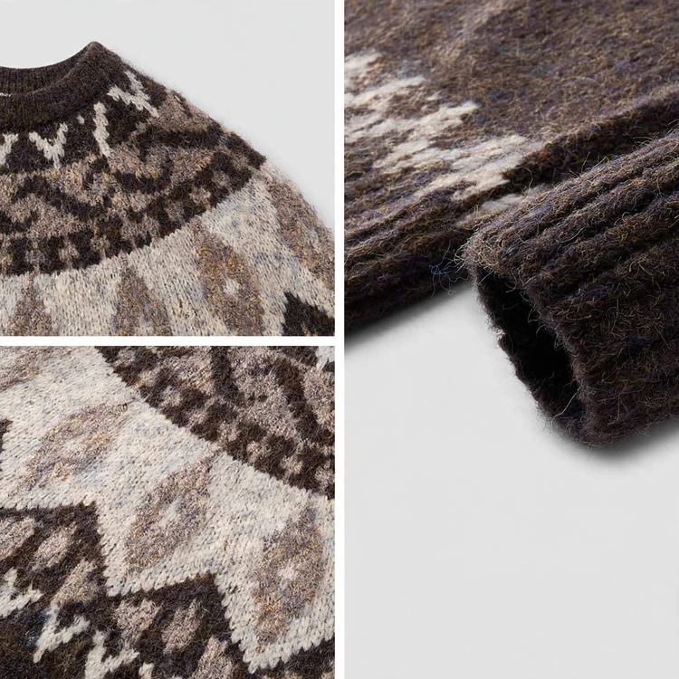Men's knitted sweater with Fair Isle pattern