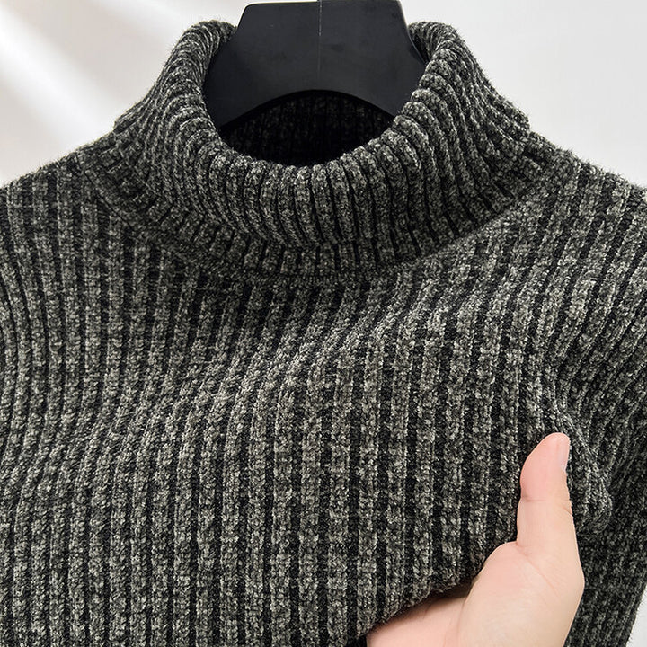 Men's Chenille Pullover with High Collar