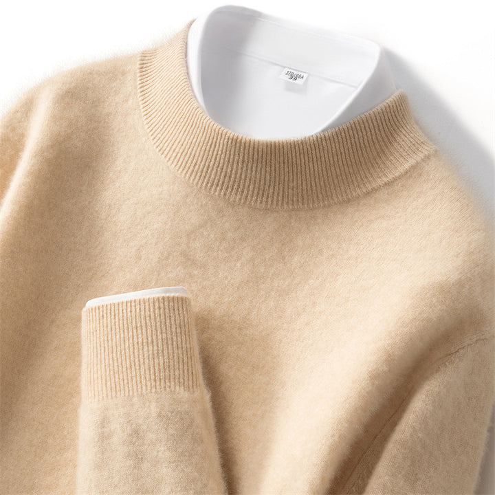 Men's cashmere sweater, 100% cashmere, stand-up collar