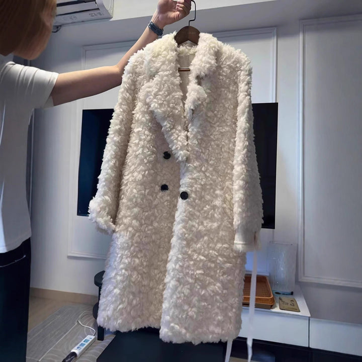 Women's teddy coat in lambskin look