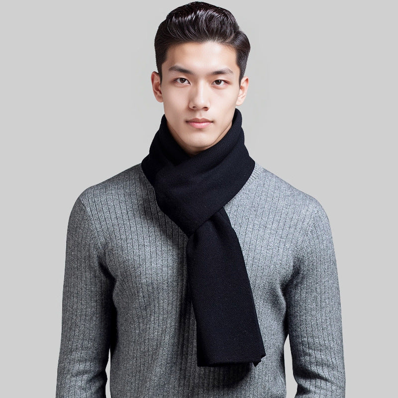 Men's wool scarf, checked, 180 cm