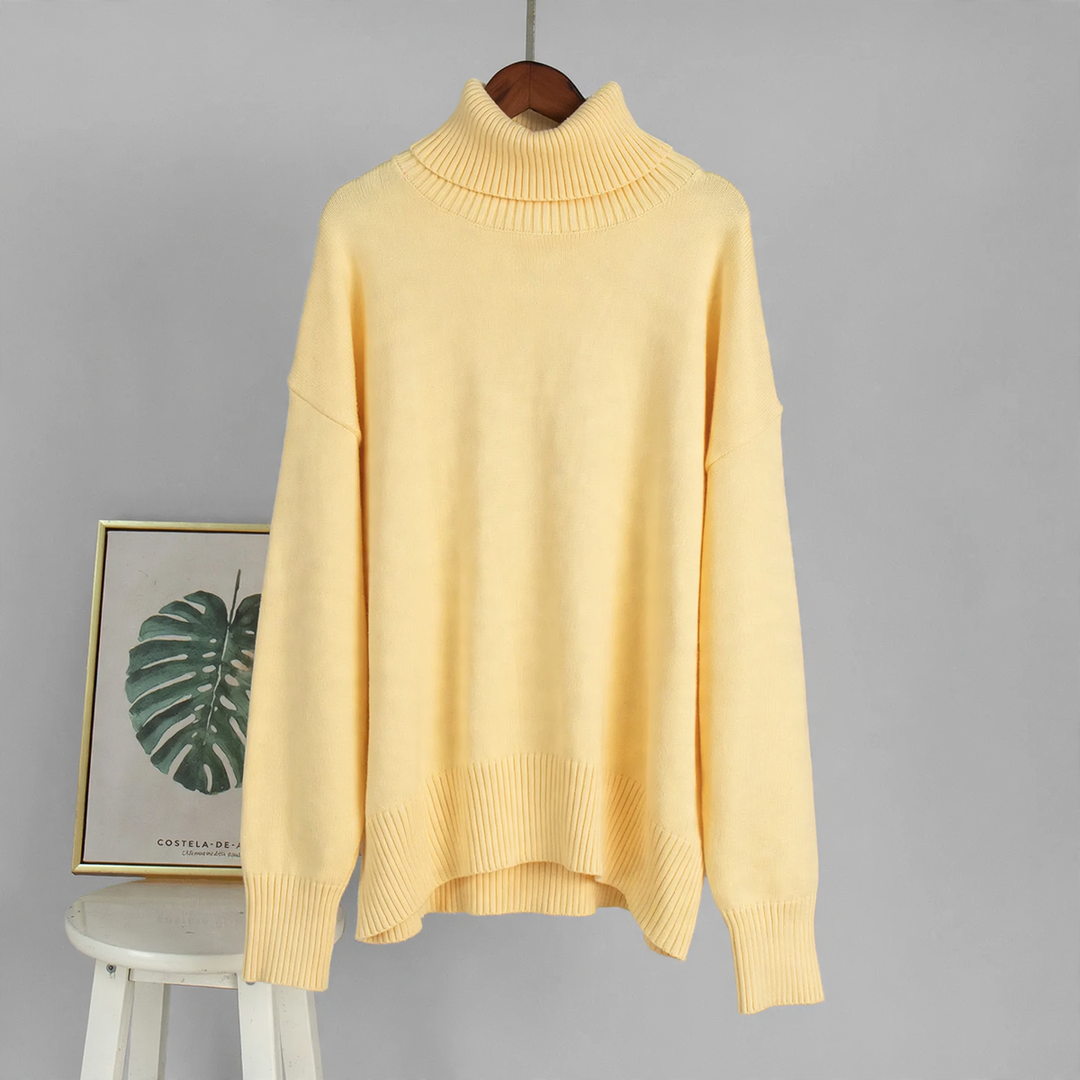More elegant, loose women's turtleneck sweater