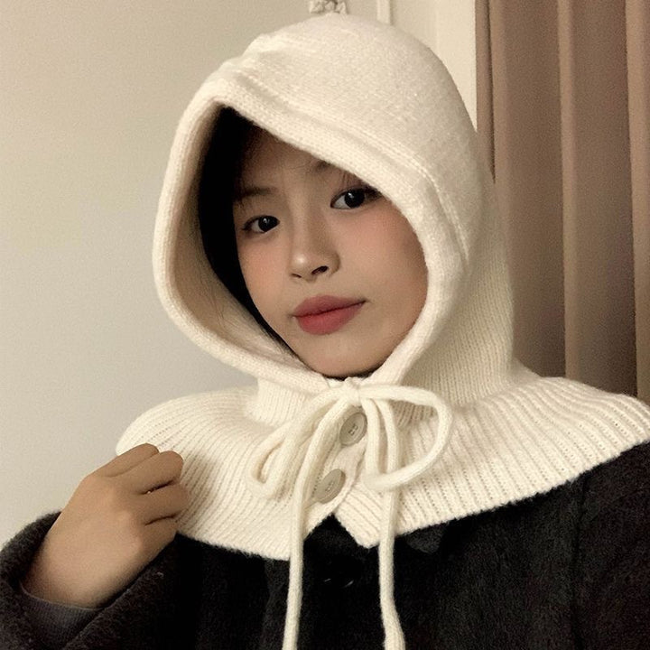 Versatile Knit Set: Hooded Scarf and Cloak