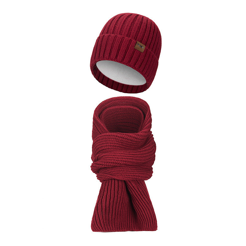 Unisex knit hats and scarf set, lined