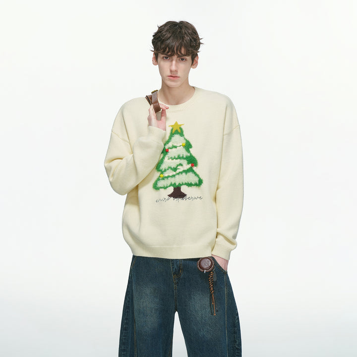 Unisex knitted sweater with Christmas motif
