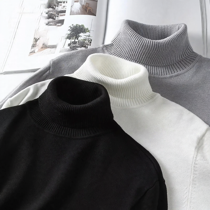 Men's turtleneck sweater, fashionable, versatile to combine