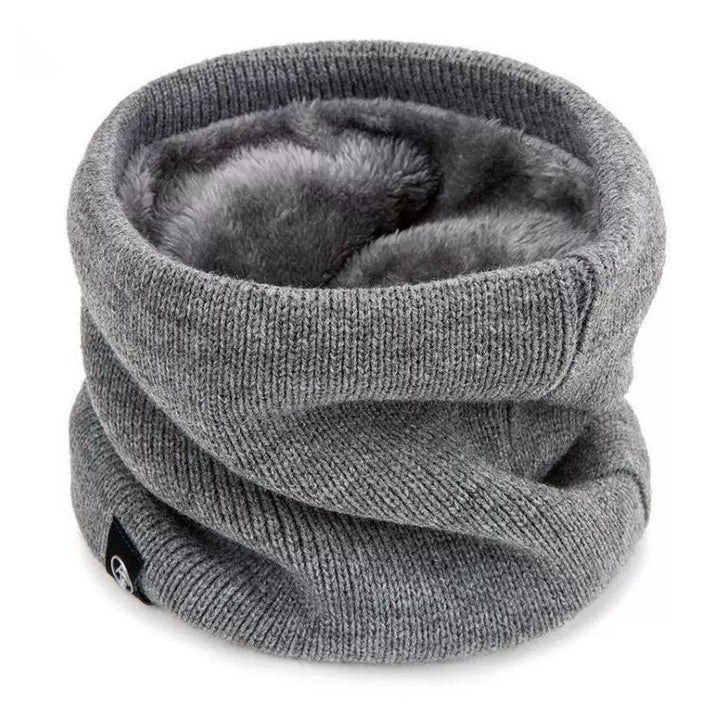 Padded knitted scarf, warming, for winter