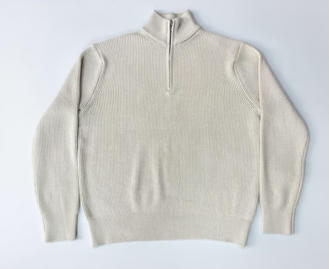 Unisex Knit Sweater, Half-Zip, Wool Blend