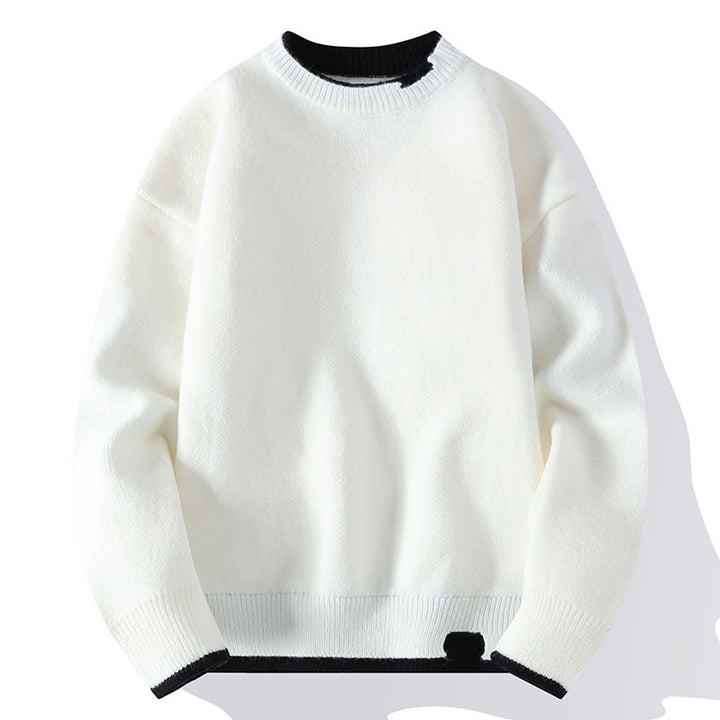 Men's knit sweater in fake layer look, stylish and comfortable
