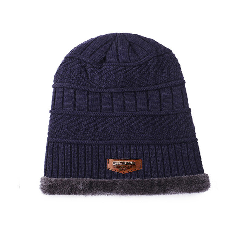 Knitted hat with scarf, 2-piece set, lined