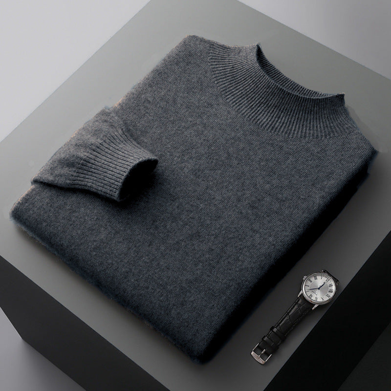 Men's Wool Sweater, Stand-up Collar, Thin