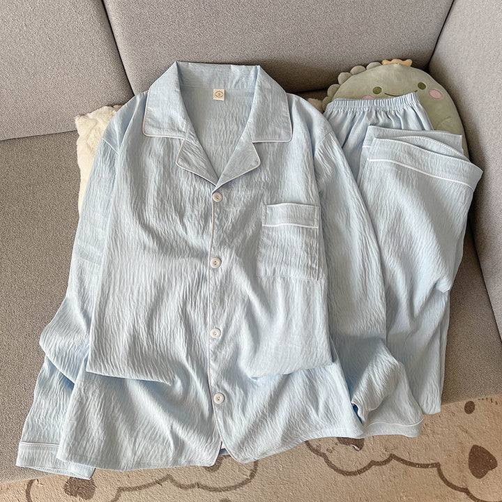 Men's Pajama Set, Cotton Muslin, Long Sleeve, Checked