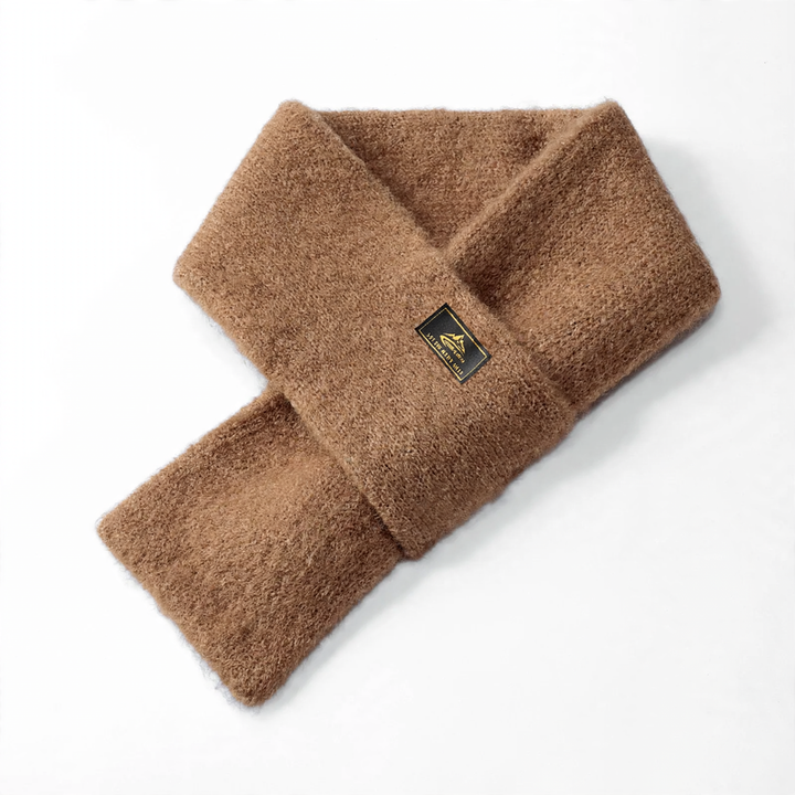 Warmer men's knitted scarf, solid color, 77 cm