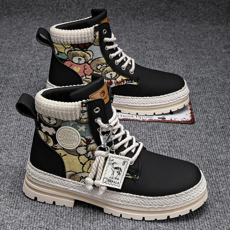 Men's boots, ankle-high, lined