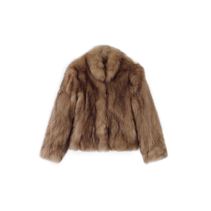 Figure-hugging faux fur coat with gradient