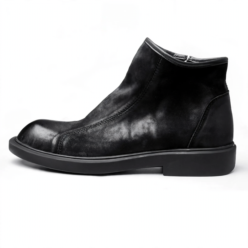 Men's Chelsea boots made of cowhide leather, flat heel