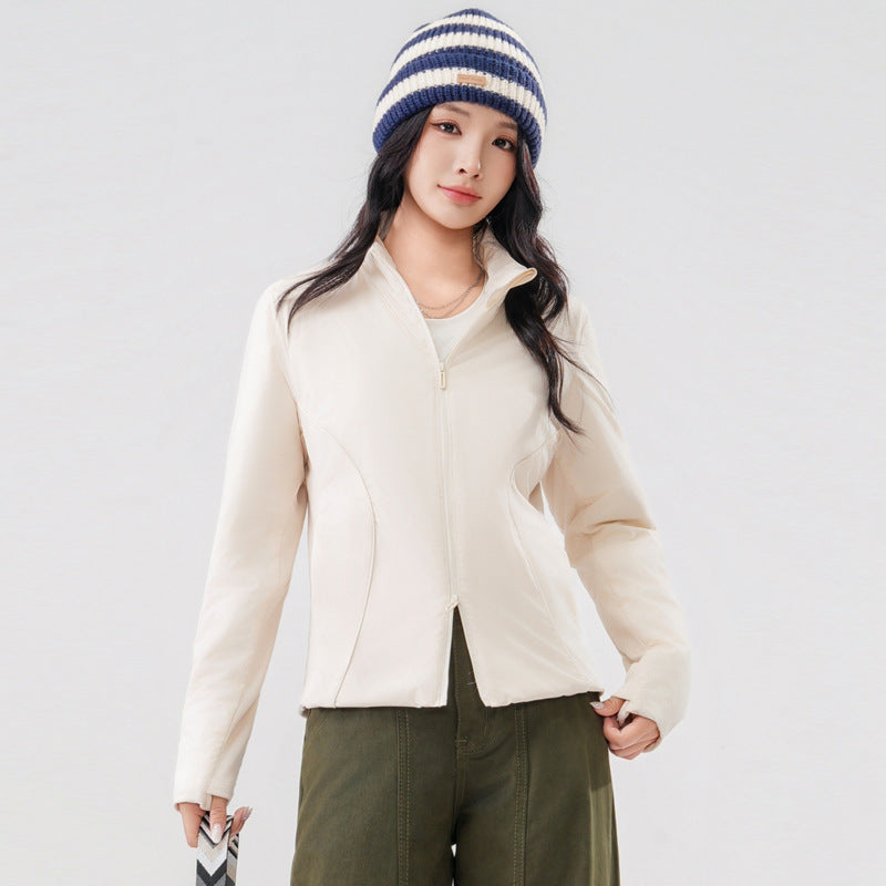 Lightweight unisex quilted jacket with wool filling