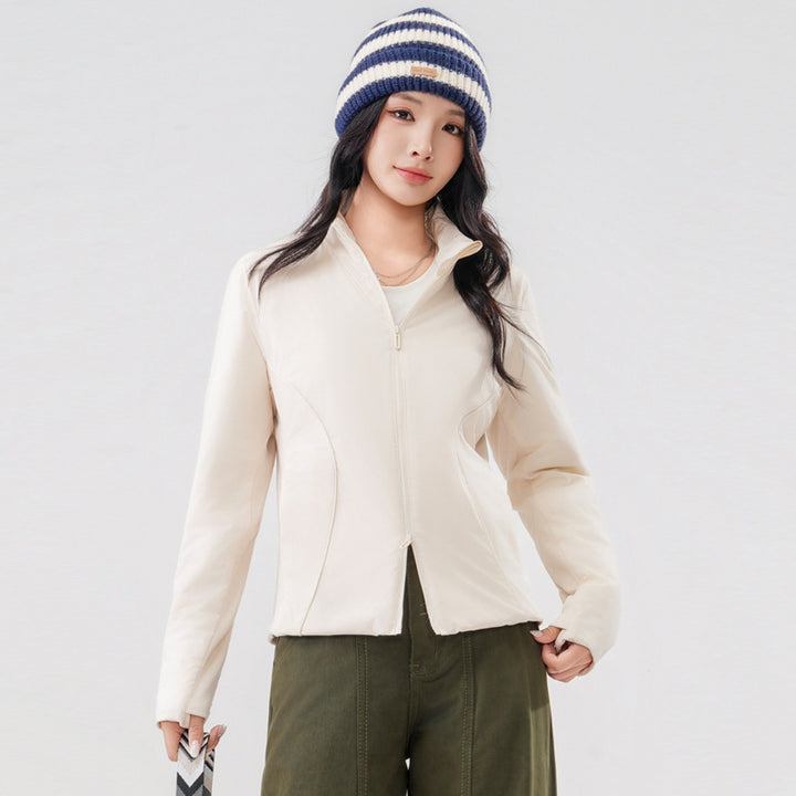 Lightweight unisex quilted jacket with wool filling