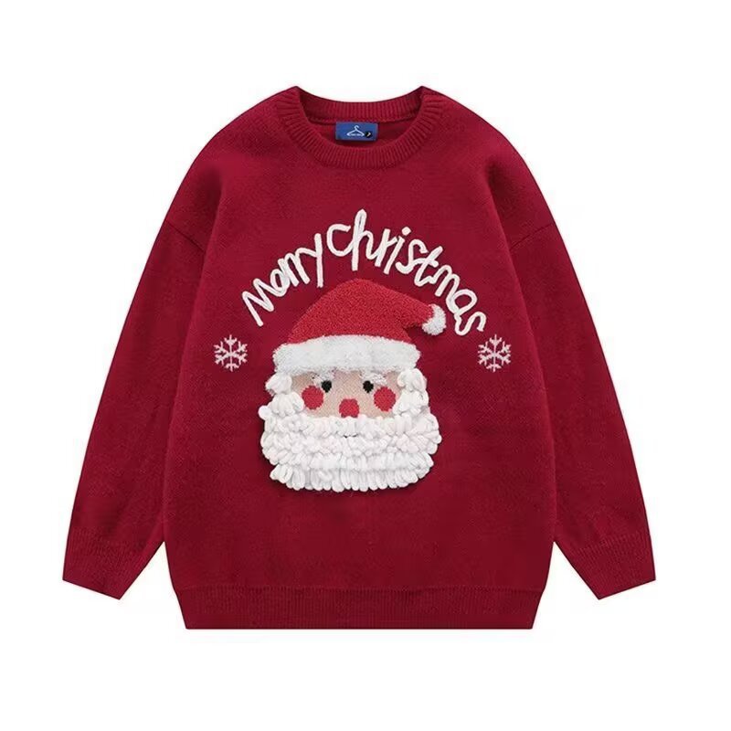 Women's sweater with Santa Claus embroidery