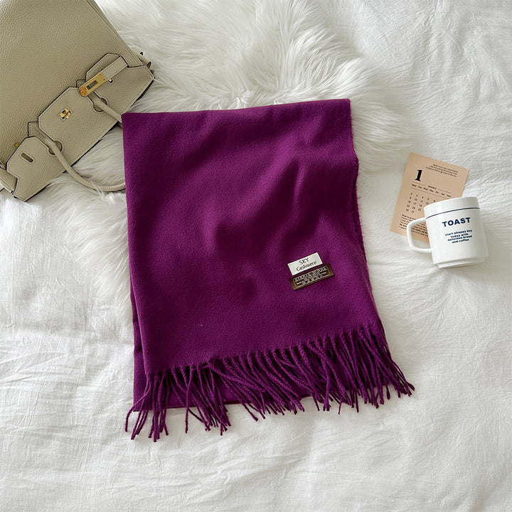 Solid color scarf made of cashmere imitation, 190x70cm