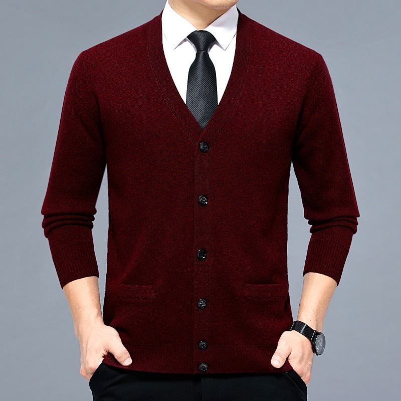 Striped V-Neck Cardigan for Men