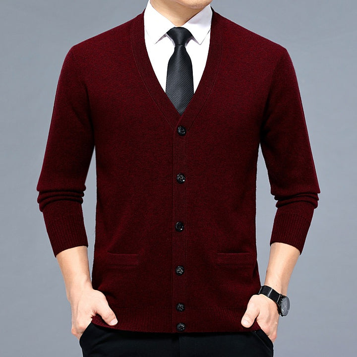 Striped V-Neck Cardigan for Men