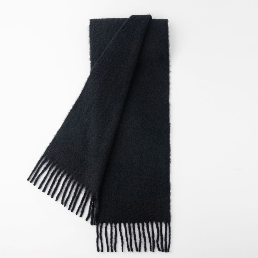 Fluffy wool-alpaca wool blend scarf