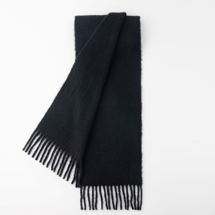 Fluffy wool-alpaca wool blend scarf