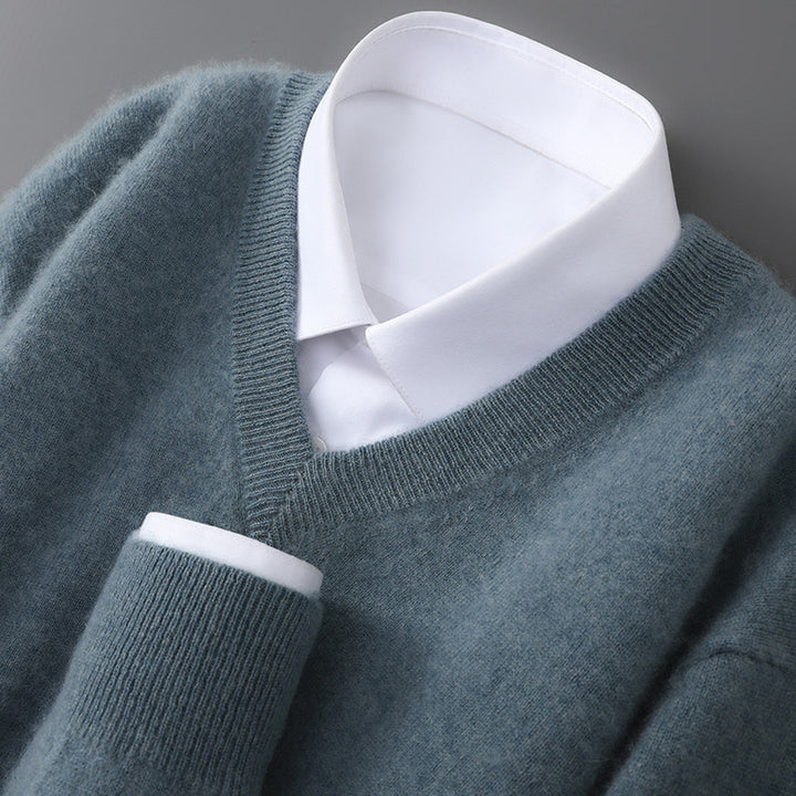 Men's Wool Sweater, V-Neck, Long Sleeved