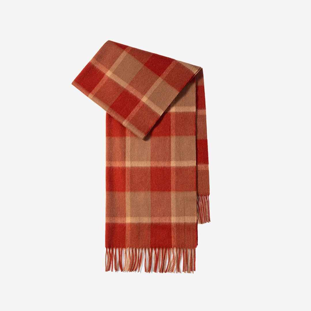 Large wool scarf, 200x70cm, checked