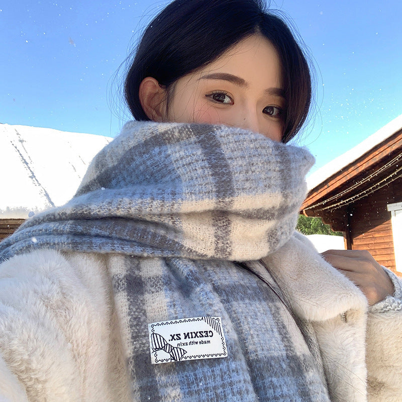 Checkered Scarf, 225 cm