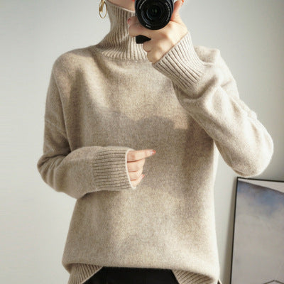 Women's Cashmere Sweater with Roll Neck
