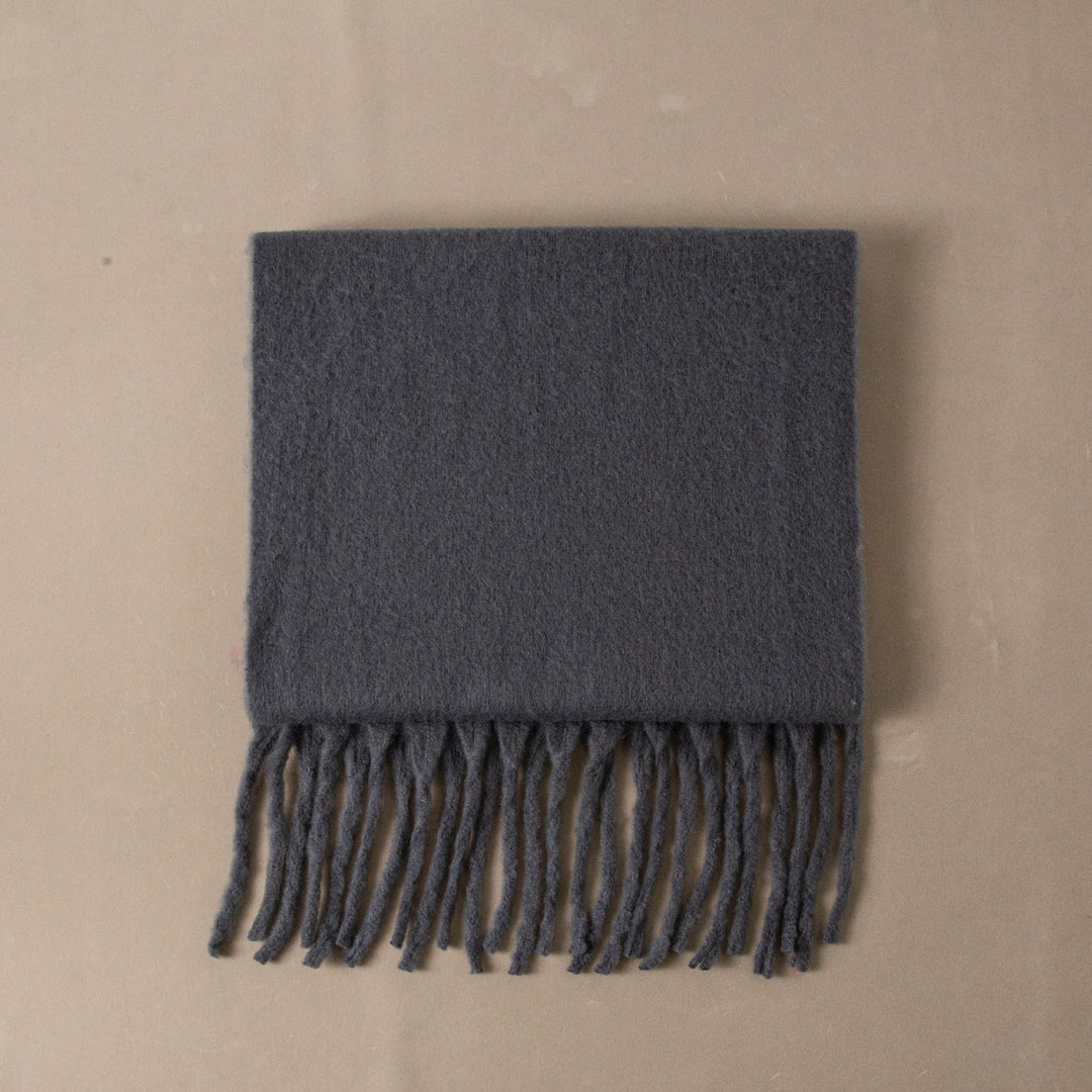Soft scarf in cashmere look with fringes, 230 cm