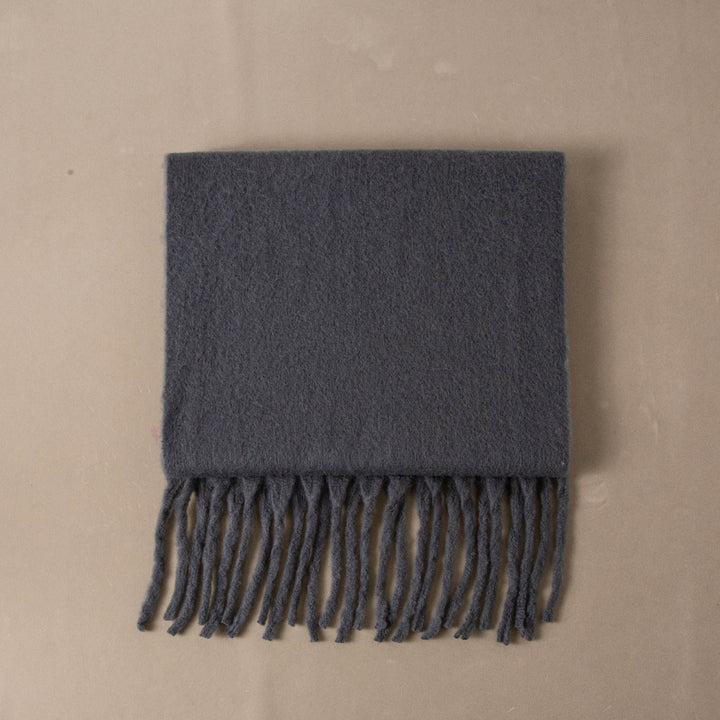 Soft scarf in cashmere look with fringes, 230 cm