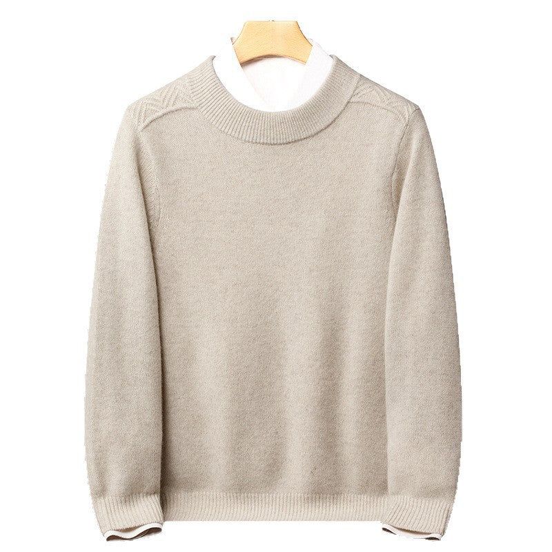 Men's Yak Wool Sweater, Stand-Up Collar, Warm and Knitted