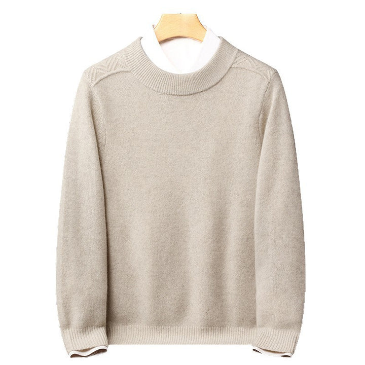 Men's Yak Wool Sweater, Stand-Up Collar, Warm and Knitted