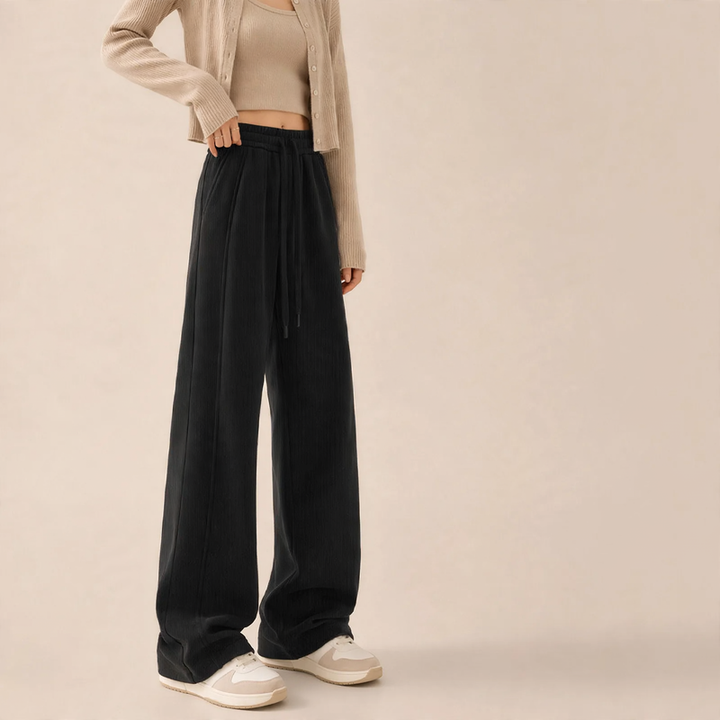 Women's corduroy pants, straight cut, lined, for autumn/winter