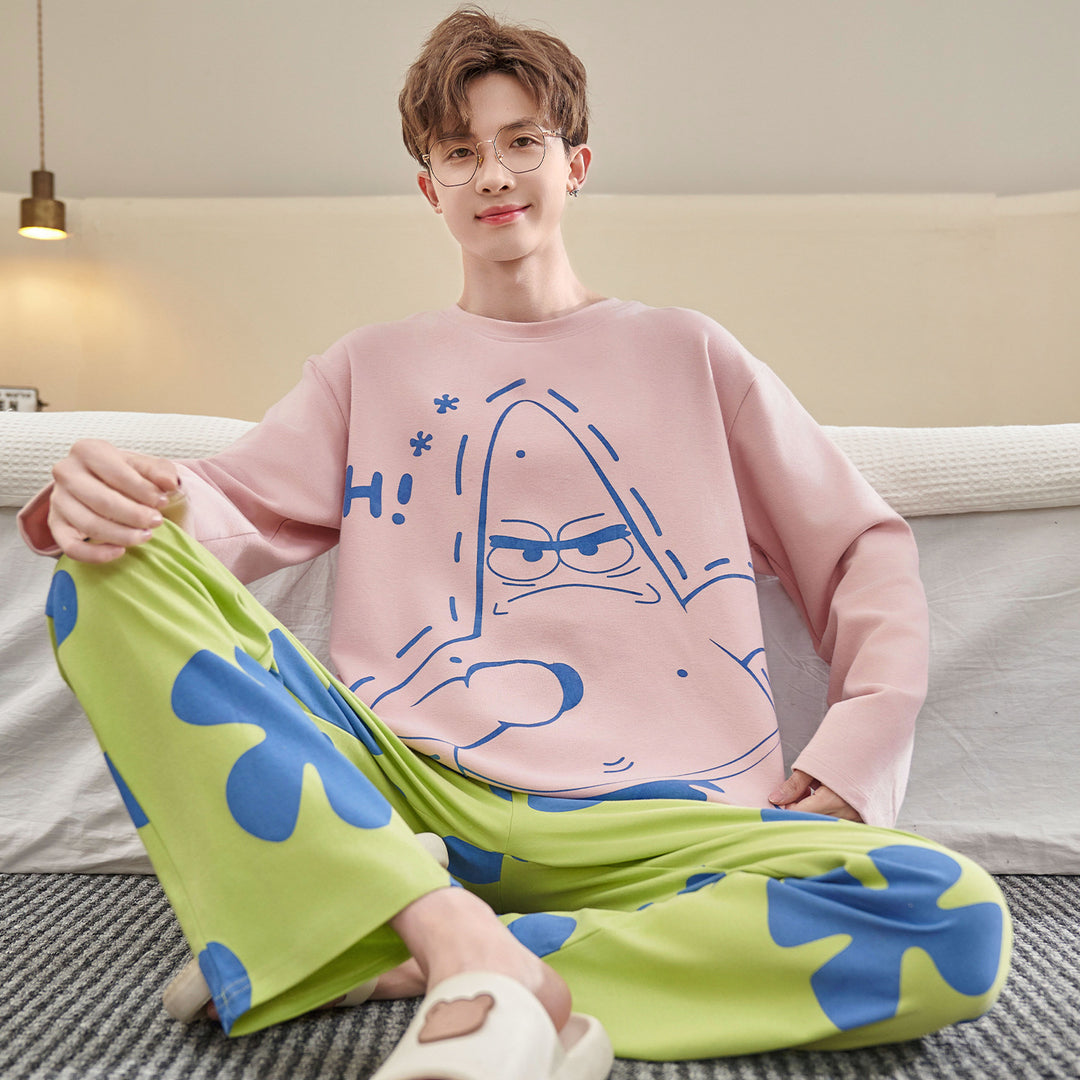 Men's Pajama Set, Cotton, Long Sleeve, Plus Size