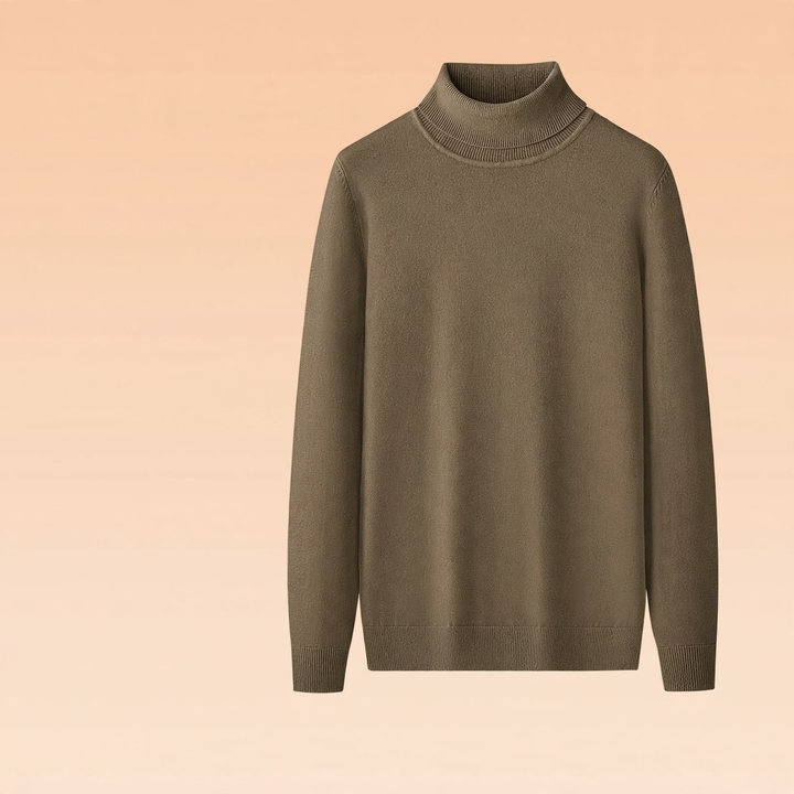 Warmer men's turtleneck sweater, lined