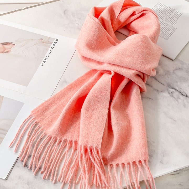 Solid color wool scarf, 188x32 cm