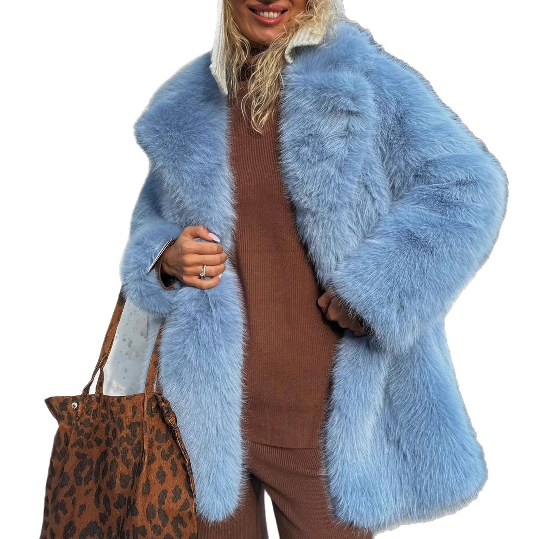 Mid-Length Faux Fur Jacket for Women