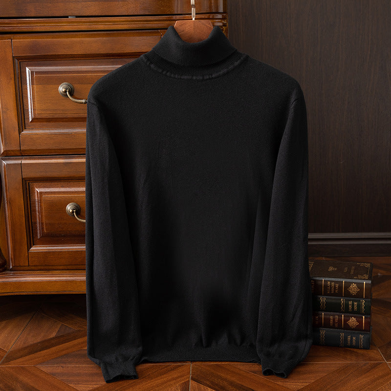 Men's sweater, turtleneck, solid color, casual