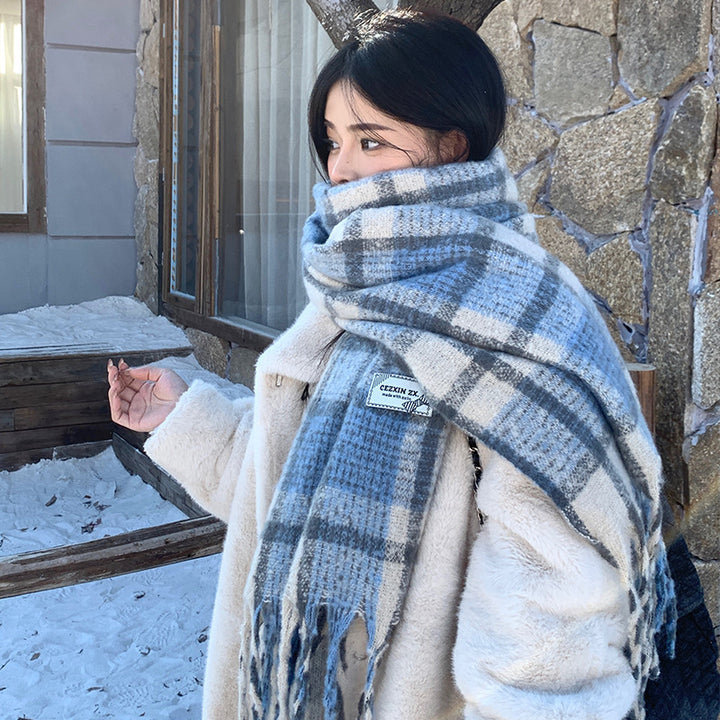 Checkered Scarf, 225 cm