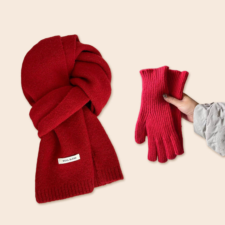 Knitted scarf made of wool blend fabric, 160 cm