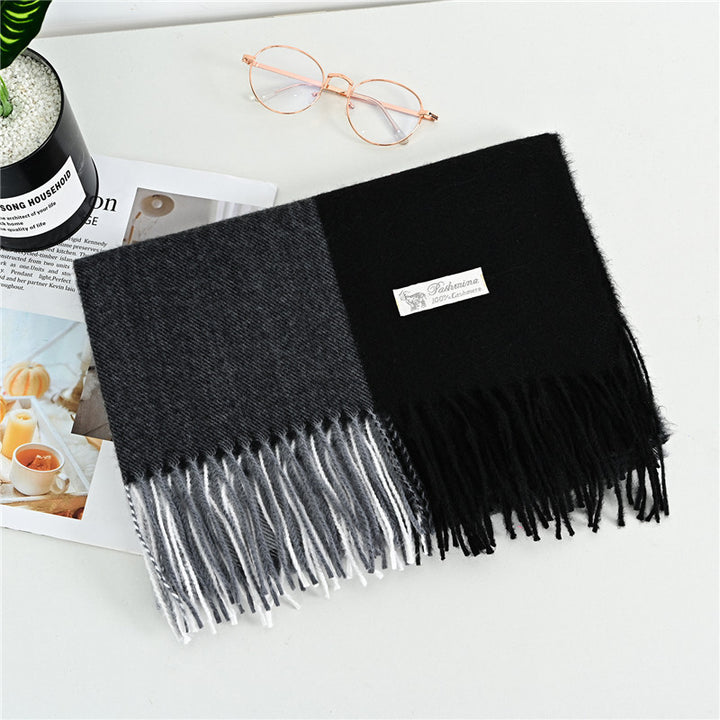 Checkered scarf in cashmere look, 70x200 cm