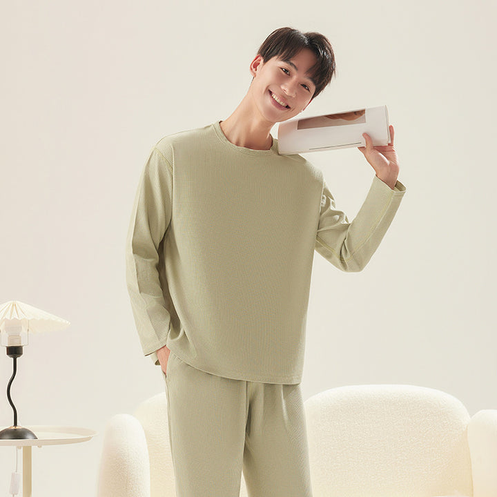 Waffle pique house suit for couples, long