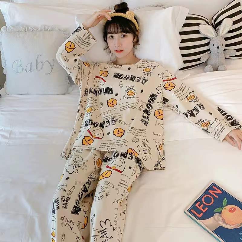 Women's pajamas, long-sleeved, cartoon design