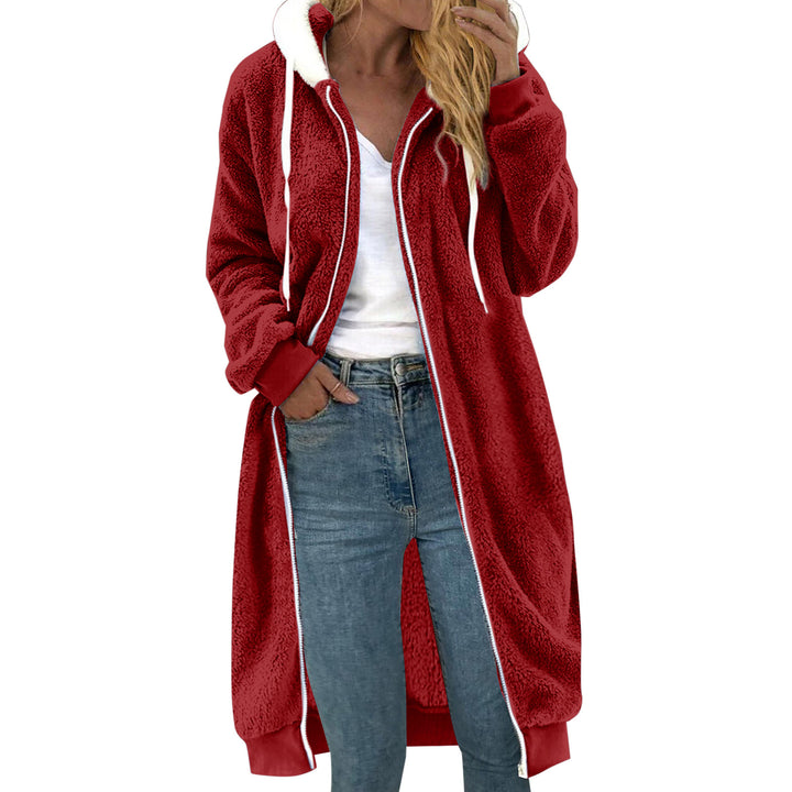 Women's Reversible Coat made of Faux Fur with Hood