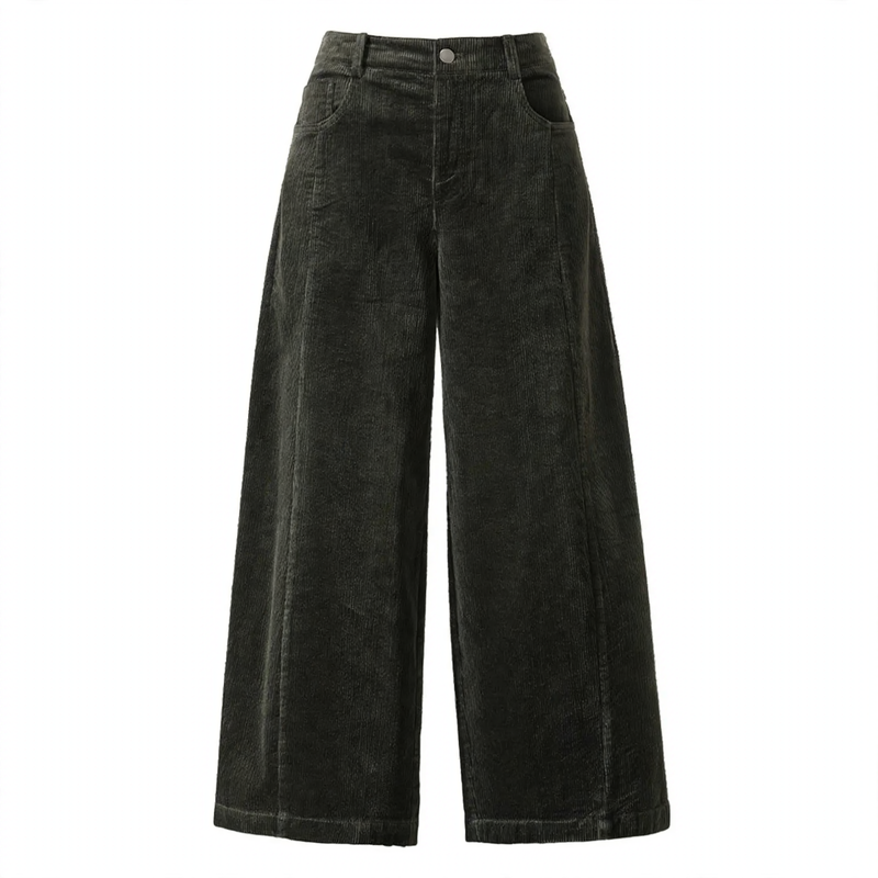 Cord pants in cocoon shape, 7/8 length